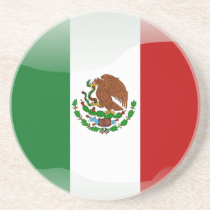 Posavasos De Arenisca Bandera brillante de México