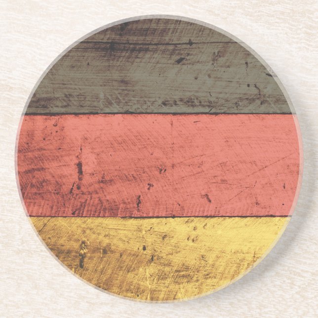 Posavasos De Arenisca Bandera de Alemania de madera antigua (Frente)