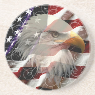 Posavasos De Arenisca Bandera de American Eagle Coaster