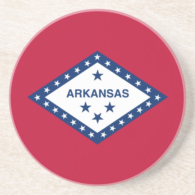 Posavasos De Arenisca Bandera de Arkansas (Frente)