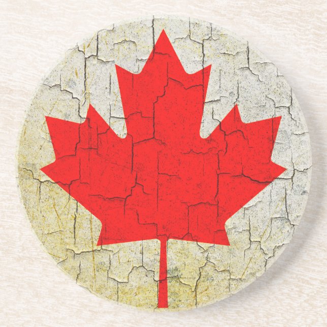 Posavasos De Arenisca Bandera de Canadá (Frente)
