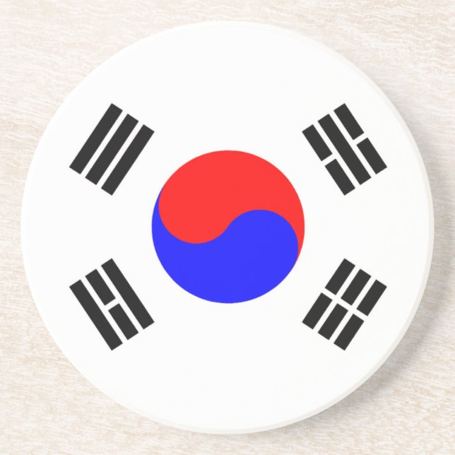 Posavasos De Arenisca Bandera de Corea del Sur (Frente)