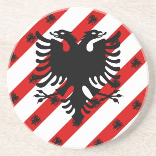 Posavasos De Arenisca Bandera de franjas albanesas