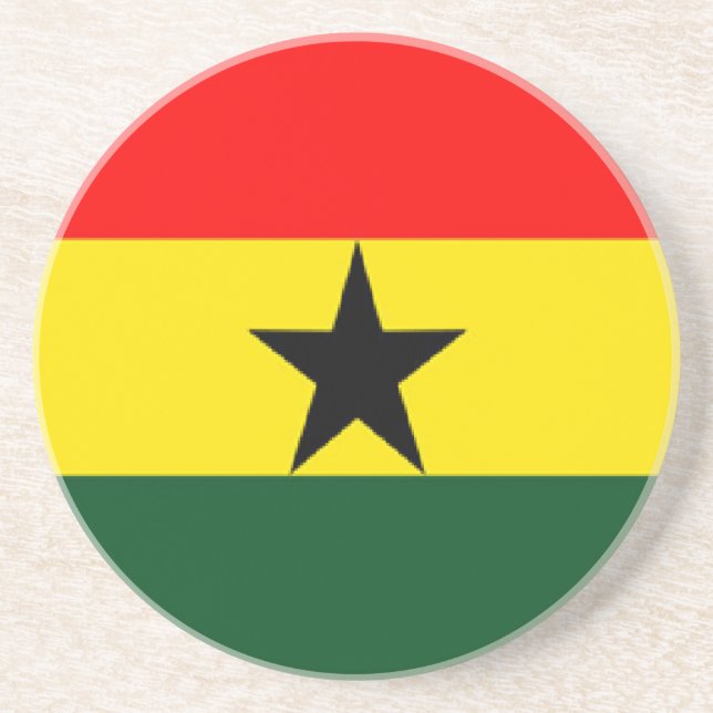 Posavasos De Arenisca Bandera de Ghana (Frente)