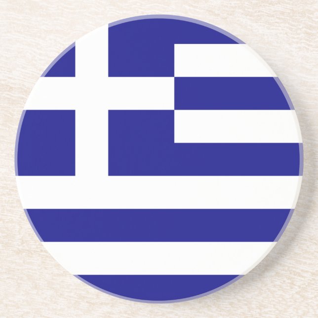 Posavasos De Arenisca Bandera de Grecia (Frente)