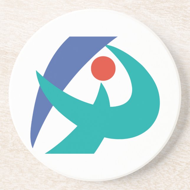 Posavasos De Arenisca Bandera de Iga, Mie, Japón (Frente)