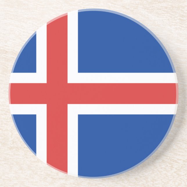 Posavasos De Arenisca Bandera de Islandia (Frente)