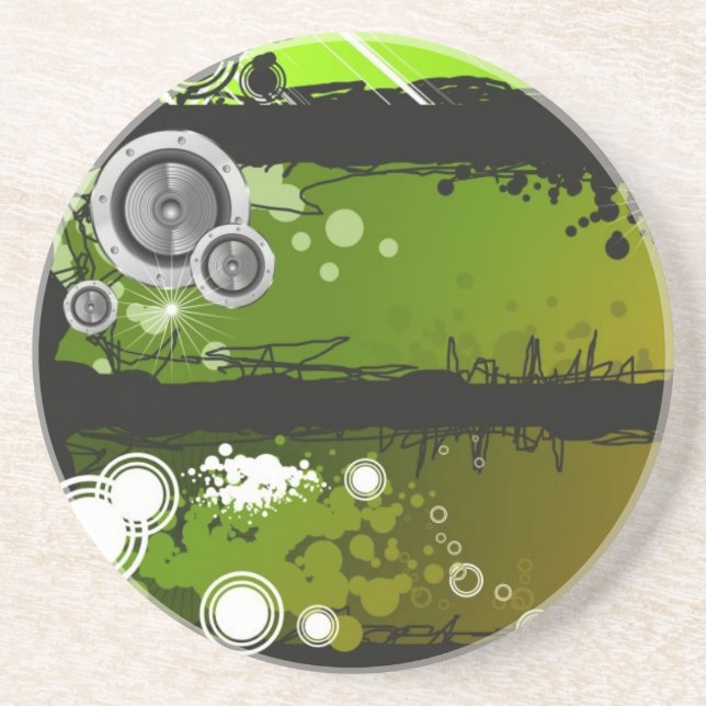 Posavasos De Arenisca Bandera de la música del estilo del Grunge (Frente)