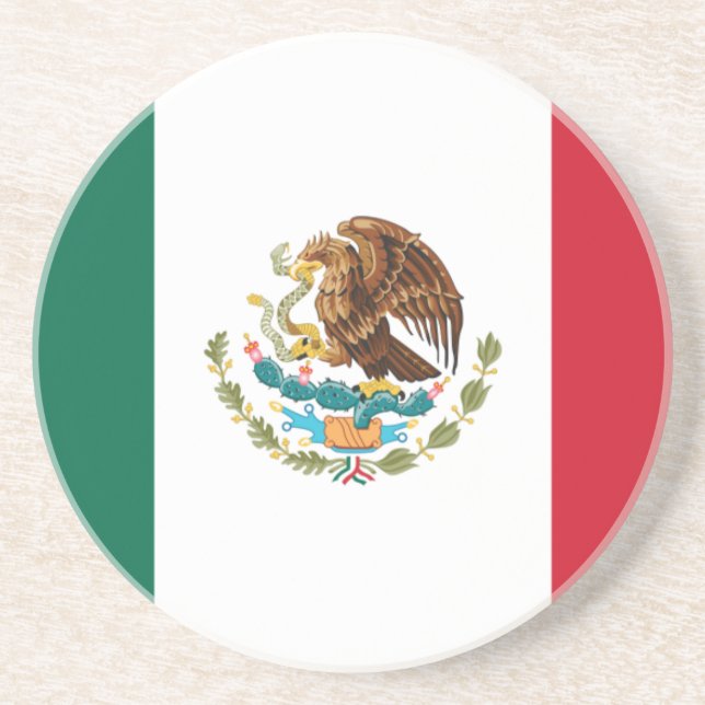 Posavasos De Arenisca Bandera de la Pascua de México (Frente)