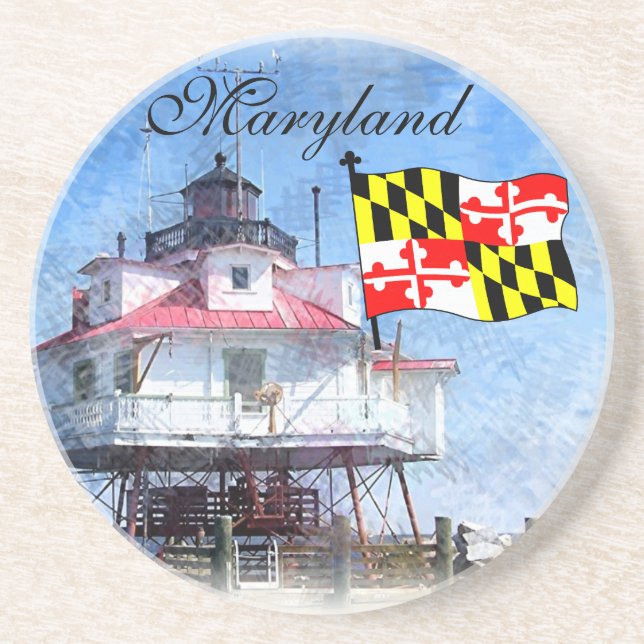 Posavasos De Arenisca Bandera de Maryland (Frente)