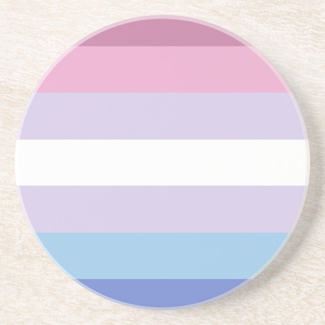 Posavasos De Arenisca bandera del orgullo del bigender (Frente)