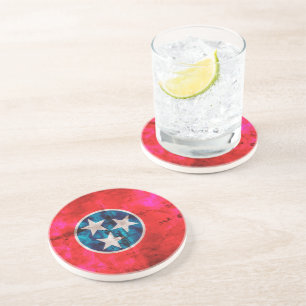 Posavasos De Arenisca Bandera estatal Weathered Vintage Tennessee