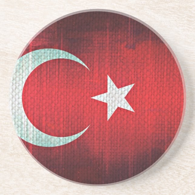 Posavasos De Arenisca Bandera estilizada de Turquía (Frente)
