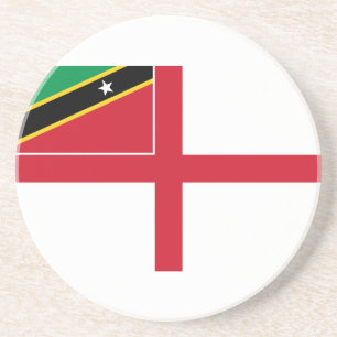 Posavasos De Arenisca Bandera naval del santo San Cristobal y Nevis,
