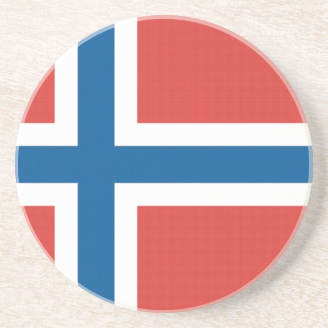 Posavasos De Arenisca Bandera noruega (Frente)