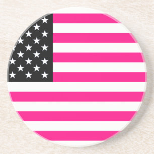 Posavasos De Arenisca bandera rosa estadounidense