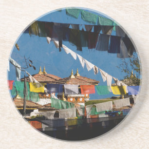 Posavasos De Arenisca Banderas de oración y chortens