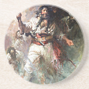 Posavasos De Arenisca Barba negra en el Ilustracion pirata
