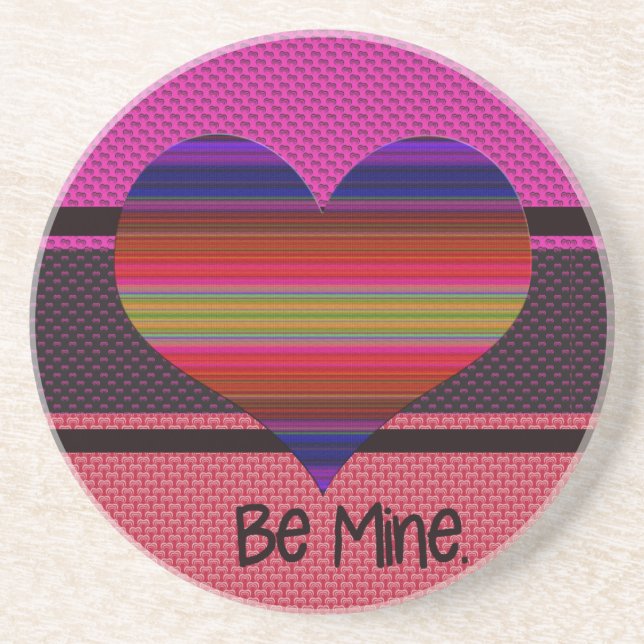 Posavasos De Arenisca Be Mine Valentine Rainbow Heart Heart (Frente)