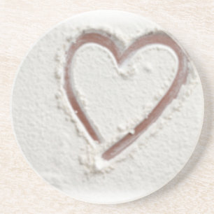 Posavasos De Arenisca Beach Sand Heart Valentine