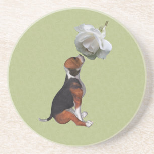 Posavasos De Arenisca Beagle Puppy Rosa Animal Coaster
