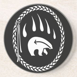Posavasos De Arenisca Bear Tribal Arte Bebidas Astras De Oso Nativo