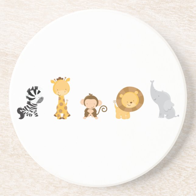 Posavasos De Arenisca Bebés de la jungla (Frente)