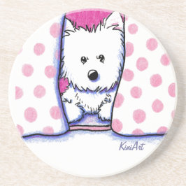 Posavasos De Arenisca Bed Fort Westie Dog Coaster