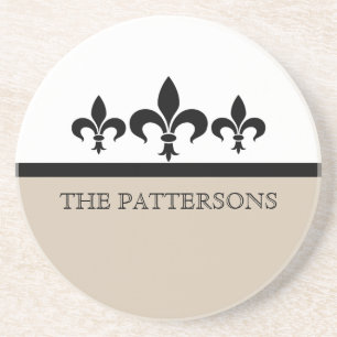 Posavasos De Arenisca Beige Swanky Fleur De Lis Coaster