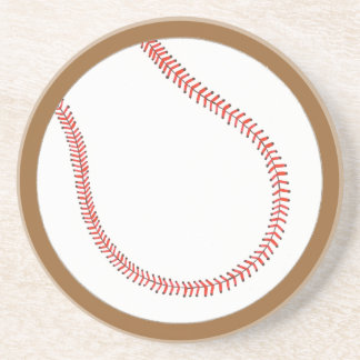 Posavasos De Arenisca Béisbol blanco rojo personalizado en duendes marro