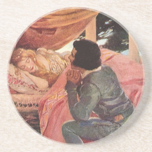 Posavasos De Arenisca Bella Durmiente Vintage por Jessie Willcox Smith