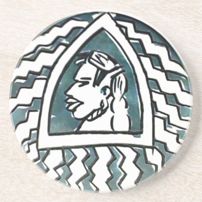 Posavasos De Arenisca Belleza africana Bongo arte tribal retrato masái (Frente)