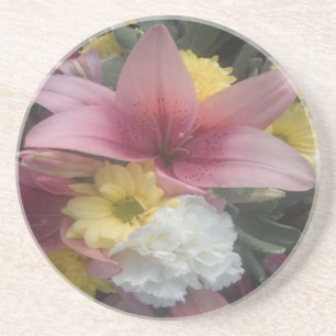 Posavasos De Arenisca Belleza De Lirio Rosa De Pascua