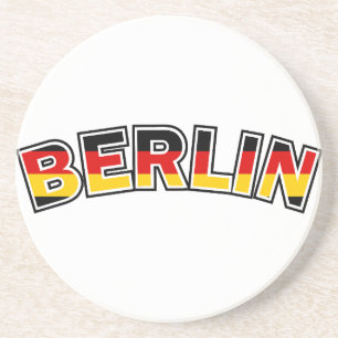 Posavasos De Arenisca Berlin, Germany, text with Germany flag colors