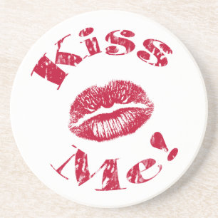 Posavasos De Arenisca ¡Bésame! Labios Rojos