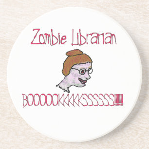 Posavasos De Arenisca Bibliotecaria Zombie