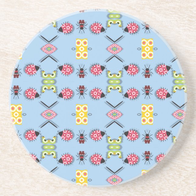 Posavasos De Arenisca Bichos y Mariposas (Frente)