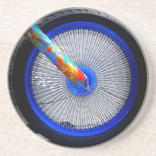 Posavasos De Arenisca Bici del Hippie (Frente)