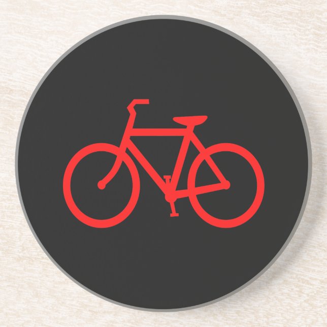 Posavasos De Arenisca Bici Roja (Frente)