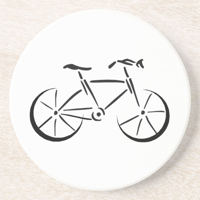 Posavasos De Arenisca Bicicleta negra (Frente)