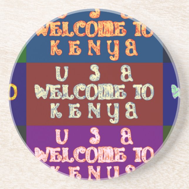 Posavasos De Arenisca Bienvenidos a Hakuna Matata en Kenia.png (Frente)