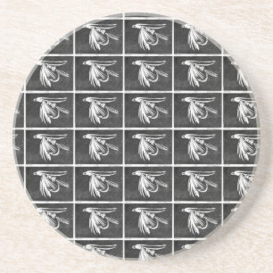 Posavasos De Arenisca "Black Midge" Wed Fly Pattern Fly Coaster