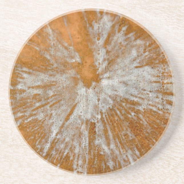 Posavasos De Arenisca Blanco sobre el balón de oro (Frente)