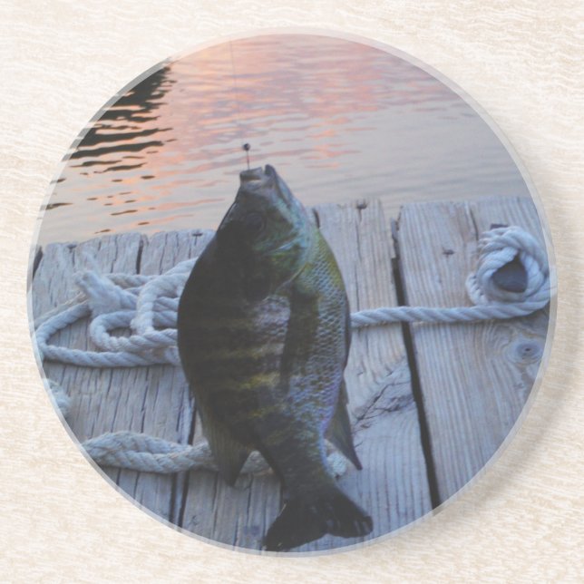 Posavasos De Arenisca Bluegill al atardecer Lago Arrowhead (Frente)