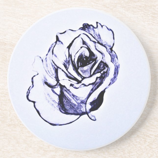 Posavasos De Arenisca Boceto de Flor (Frente)