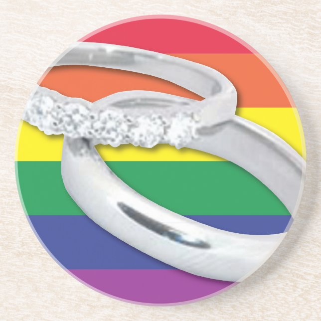 Posavasos De Arenisca Boda lesbiana gay