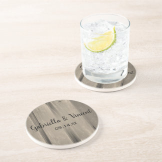 Posavasos De Arenisca Boda Rústico de Barn Wood
