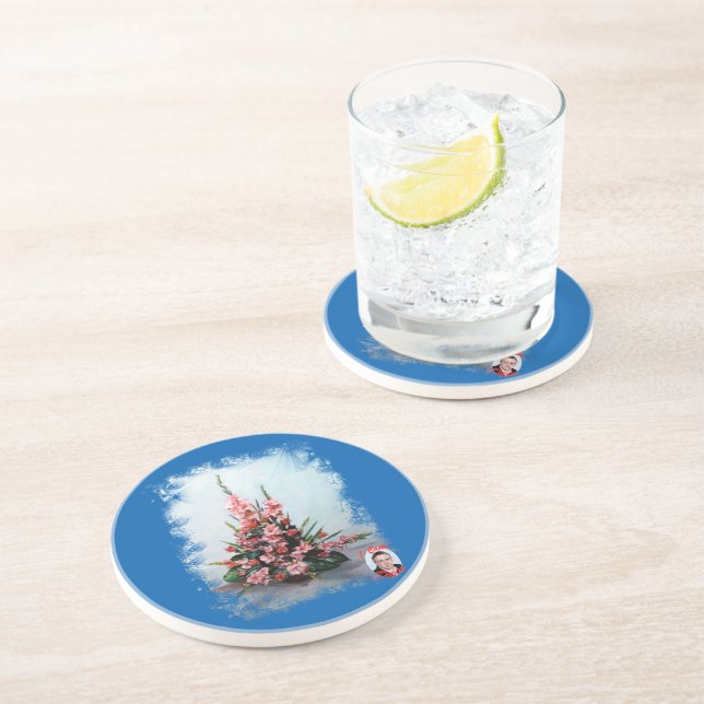 Posavasos De Arenisca Bodegón de flores (Lado)