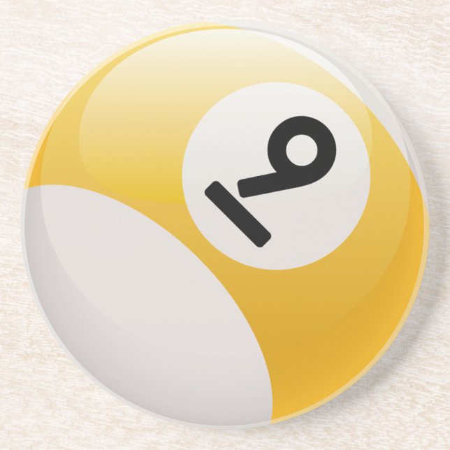 Posavasos De Arenisca Bola nueve (Frente)