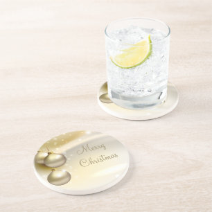 Posavasos De Arenisca Bolas de oro para Navidades